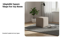 Upholstered Cube Ottoman interlocking Design Footrest adaptable Use for Living Room