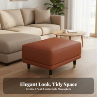 Square Upholstered Footstool Hardwood Wood Legs Upholstered Cube Stool Multi-Functional small-sized Size for Homeowners