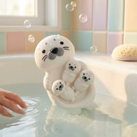 Floating Seal Bath Toy Set Soft Nesting Water Toy Nautical Squeezable Bath Seal Stackable for Toddlers