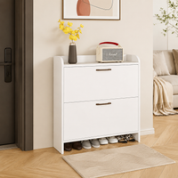 Wooden Shoe Box, Entryway Storage, Slim Type, Shoe Cabinet, With Adjustable Shelves, Fits 12-42 Pairs, Natural Light Wood, Shoe Cabinet