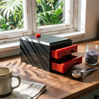 Drawer Tray Water Cleaner Box Pull-out Trays Drawer Aquarium Water Cleaner Black Rectangular for Home Use