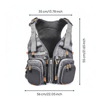 Fishing Backpack Vest Breathable Fly Fishing Vest Backpack D-Attachment Loop