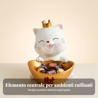 Cute Fortune Cat Storage Tray Decorative Cat Candy Holder