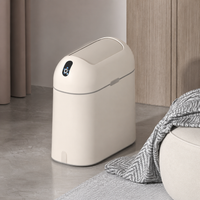 Trash Bin with Lid, Sensor-Type Trash Bin, Battery-Powered, 9.1L, Auto Open/Close, Square Dust Box, Suitable for Living Room, Bedroom, Office, Hotel