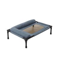 Breathable Elevated Pet Cot with Supportive Side Cushion Mesh Raised Dog Bed with Bolsters Supportive Elevated Pet Bed Long-Lasting for Indoor