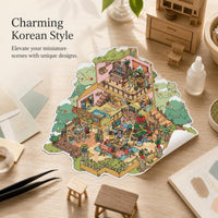 3D Diorama Sticker Kit for DIY Miniature Scenes - Korean Style Stress Relief Christmas Cartoon PET Stickers