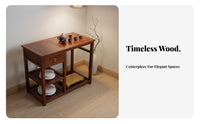 Rolling Tea Station Multi-Functional Serving Cart Ample Storage Mobile with casters for Homeowners, Adults, Living Room