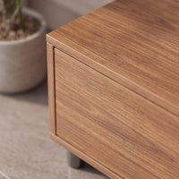 TV Cabinet with Drawers Wood-Grain Low-Profile Entertainment Center Minimalist Floor-Standing TV Credenza for Living Room, Apartment