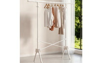 No Installation Required Clothes Rack with Telescopic Bar Lightweight Folding Clothes Rack Retractable Compact for Apartment