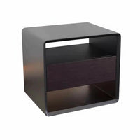 Round Two-Drawer Cabinet Minimalist Design Nightstand No Assembly Required