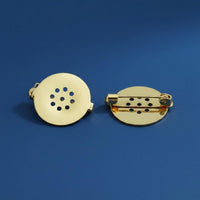 Rotating Lock Perforated Disc Brooch Base Fine Workmanship Round Sew-on Pin Back DIY Craft Multi-Hole Round Pin Tray for Crafters
