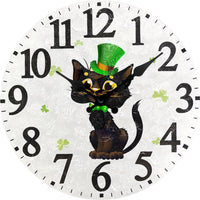 Round Wall Clock Black Hands Home Decor Easy to Read