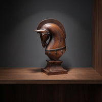 Horse Head Statue with Pedestal Decorative for Bookshelf, Equestrians