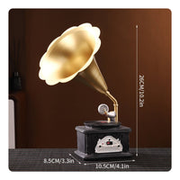 Desktop Figurine Retro Decorative Figurine with Base Tabletop Statue Vintage-Inspired Desktop Ornament Metal-Like for Collectors