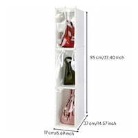 Enclosed Hanging Bag Organizer Large Capacity Hanging Purse Holder for Dorm Room