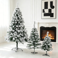 Flocked Christmas Tree with Iron Foot for Scene Decoration
