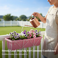 Over-the-Rail Hanging Basket Rectangular Frame Railing Planter Anti-Rust Coating