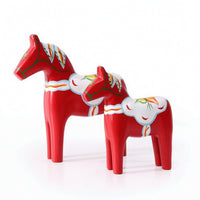 Wooden Horse Figurine Hand-Painted Dala Horses Swedish-Style