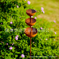 Rusty Rain Collector Decorative Garden Stake