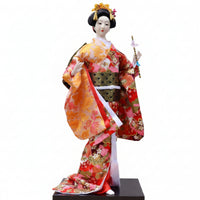 Japanese Geisha Figurine Textile Clothing Folk Ornament Handmade