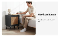 Rattan Drawer Nightstand Modern Minimalist design Household Furniture for Bedroom