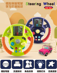 Children's Steering Wheel Toy with Simulated Driving, Electric, Musical, Educational for Toddlers