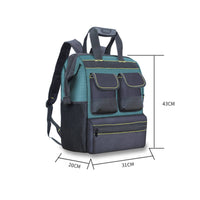 Electrician Tool Bag Wide Mouth Opening Heavy Duty Tool Backpack Waterproof