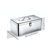 Stainless Steel Toolbox Brushed Silver Hard-Shell Toolbox Latch Closures