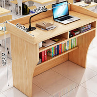 1 Lectern Classroom Presentation Desk Wooden Speech Stand Spacious Desktop Sturdy Construction Suitable for Lectures Meetings Speeches Auditoriums