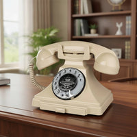 Corded Desk Phone Vintage-Style Retro Desk Phone Mechanical Bell Corded Telephone for Office, Living Room, Bedroom