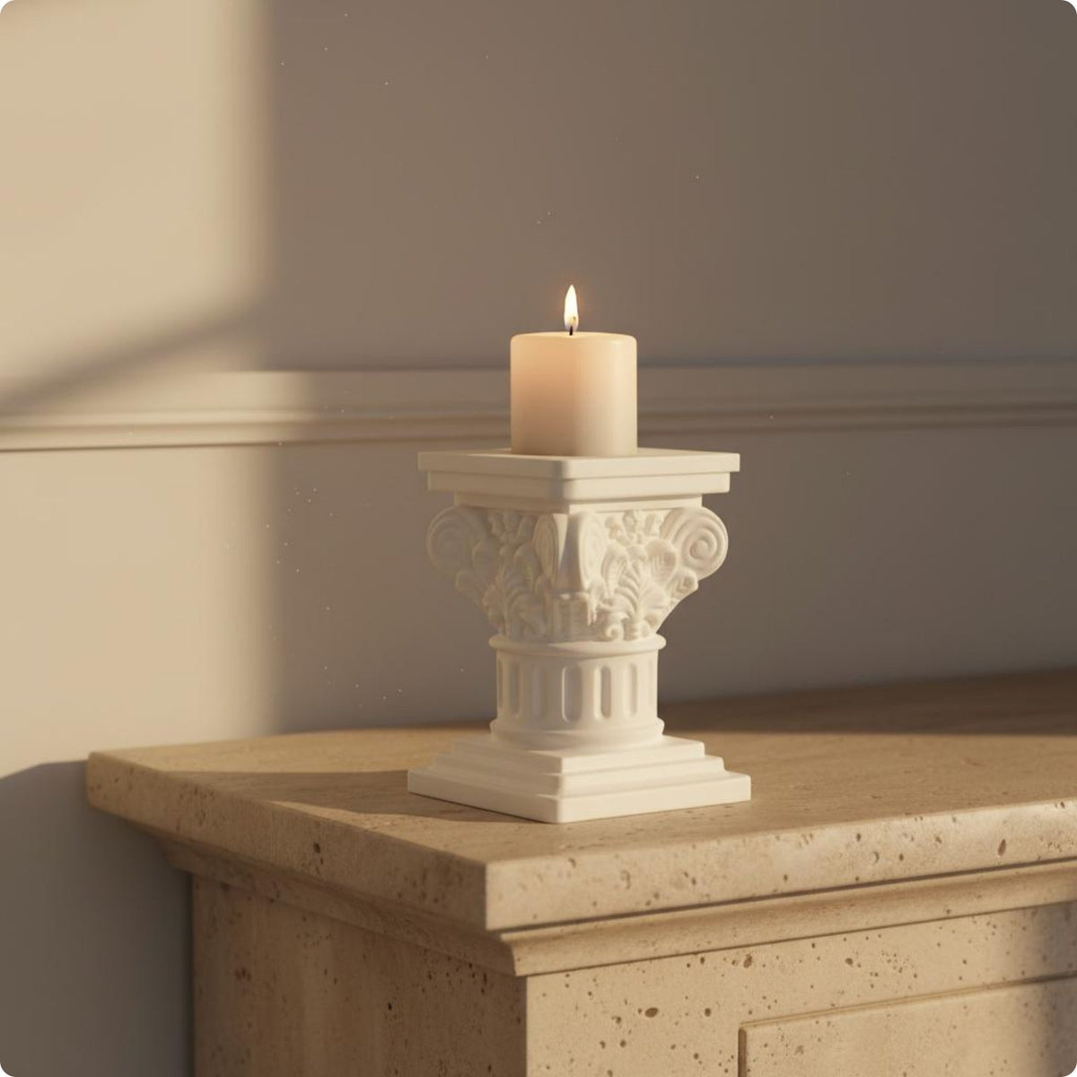 Roman Column Candle Holder Classical Greek Pillar Candlestick Ornate