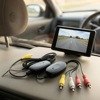 Car Audio and Video Transmitter Receiver Inline Wireless Car Transmitter Set RCA Receiver Set Exposed Power Wires