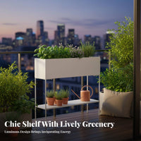 2-Tier Plant Stand Nordic design Outdoor Furnishing Weather-Resistant for Balcony