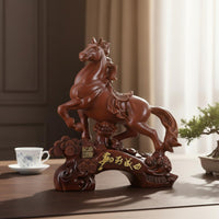 Success Horse Figurine Business Opening Gift Feng Shui Horse Ornament Craftsmanship Astrological Animal Statue for Housewarming, Living Room, Desk