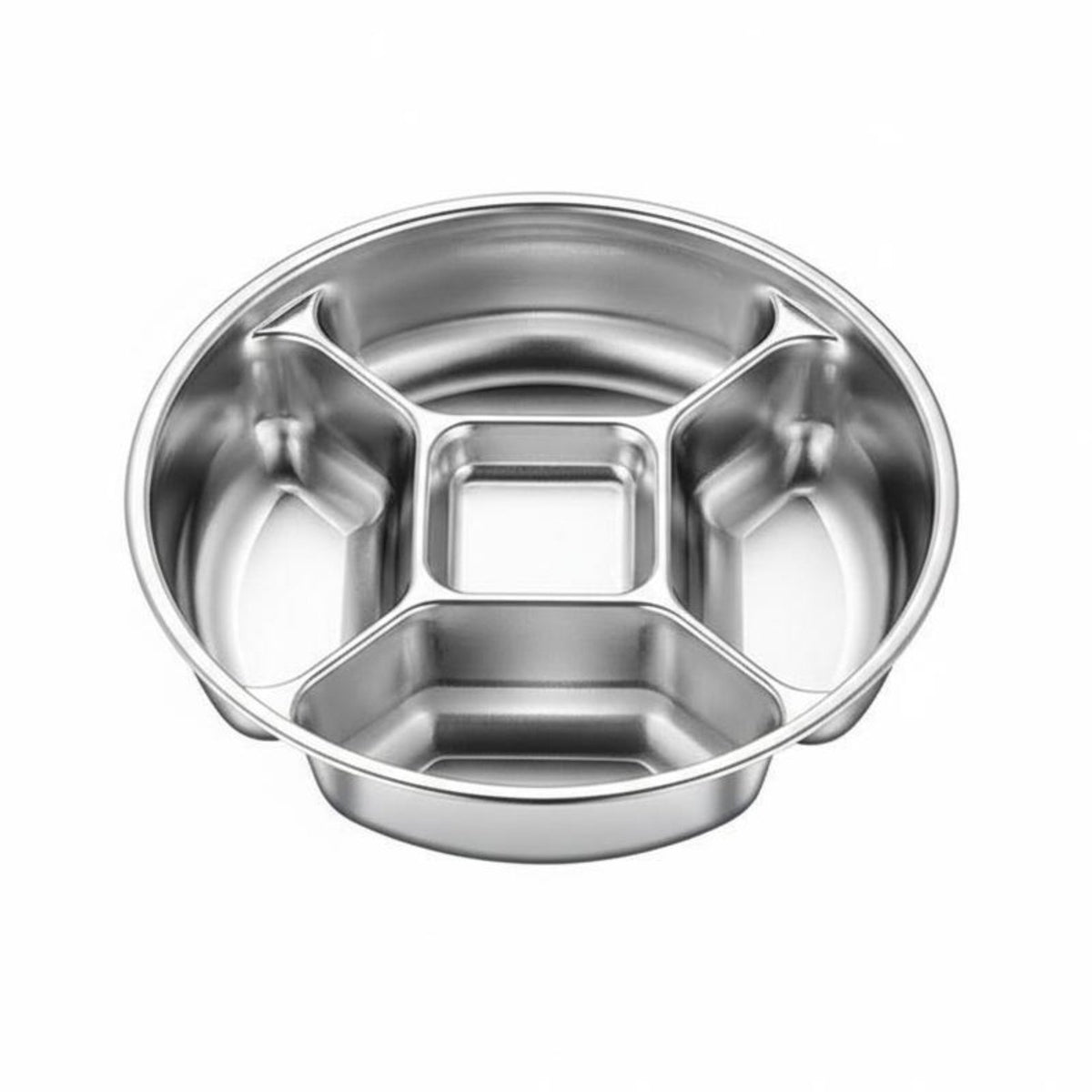 Stainless Steel Divided Plate Long-Lasting Metal Portion Control Plate