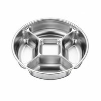 Stainless Steel Divided Plate Long-Lasting Metal Portion Control Plate