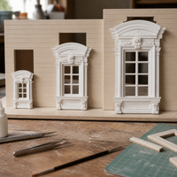 Dollhouse European Style Window Model for Dioramas and Crafts