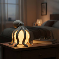 Marine-Themed Cephalopod Table Lamp | Warm Glow, cephalopod Resin Lamp, for Living Room