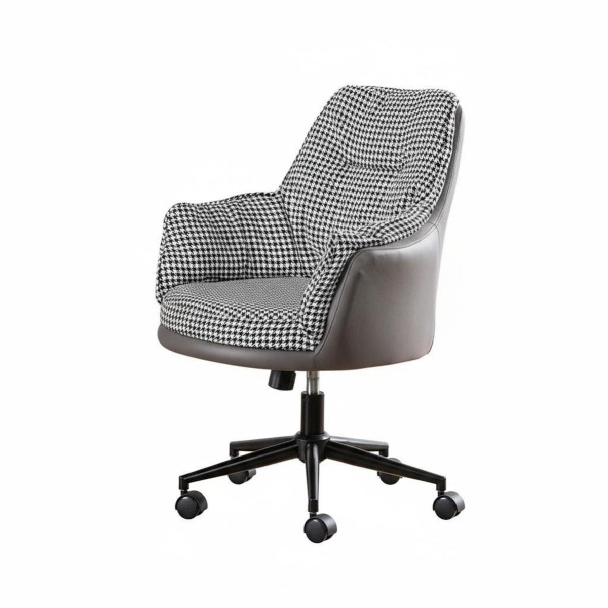 Upholstered Rolling Task Chair 360-Degree rotate Upholstered Shell Chair with casters Comfortable padding Adjustable Height