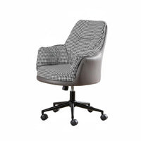 Upholstered Rolling Task Chair 360-Degree rotate Upholstered Shell Chair with casters Comfortable padding Adjustable Height