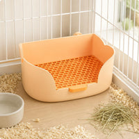 Dwarf Rabbit Potty Tray Flower Shape Guinea Pig Litter Box Perforated Bottom