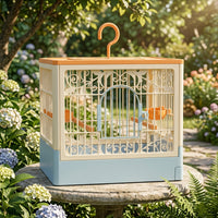 Portable Bird Cage and Pet Bird Cage for Travel, Lightweight 1 Tier Anti-egress Design, Panoramic Large Space Outdoor Bird Cage for Birds