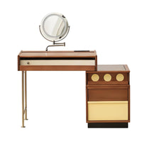 Retractable Vanity Set Space-Saving Dressing Table Multi-Functional Corner-Fit for Walk-in Closet