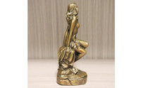 Bronze Deity Figurine Handmade Classical Female Sculpture for Office, Desktop