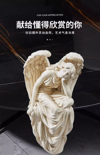 欧式复古坐姿天使女孩树脂摆件家居客厅玄关阳台桌面摆台装饰批发