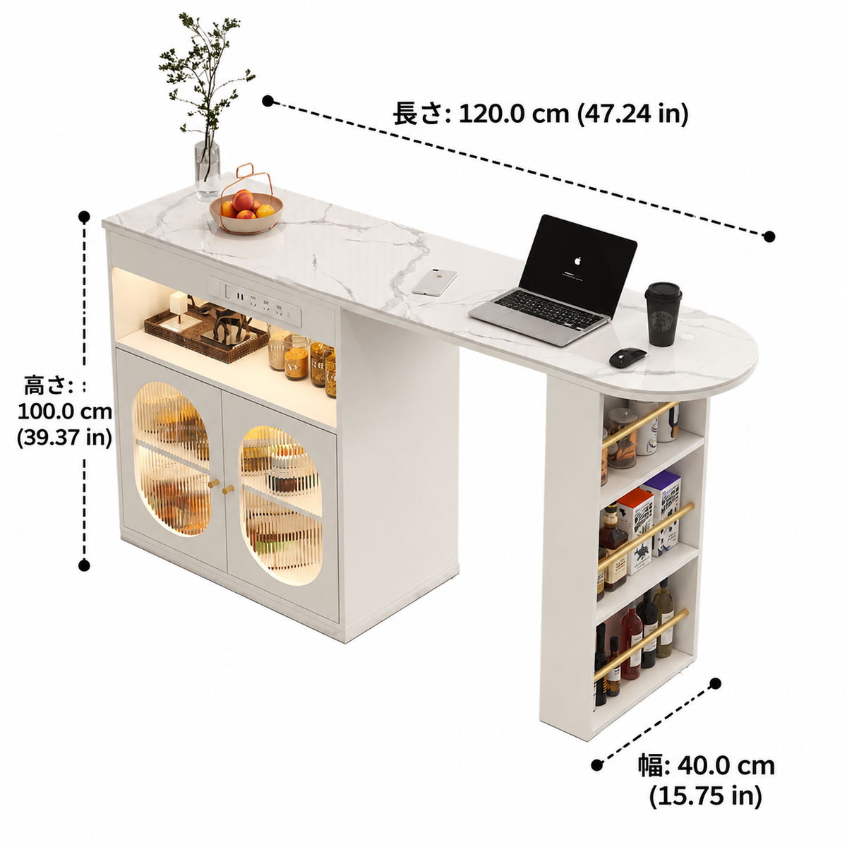kitchen island with bar