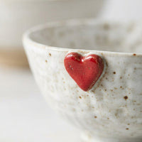 Retro Ceramic Bowl, 6-inch Heart Shape