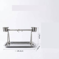 Tabletop Bird Stand with Cups Compact Pet Supply Easy to Clean for Desk