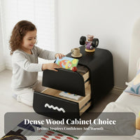 Cartoon Bear Nightstand Mini Size Bedside Table Rounded Corners for kid's Room