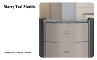 Rounded Two-Drawer End Table Space-Saving Nightstand Modern Design for Dorm Room